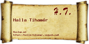 Halla Tihamér névjegykártya